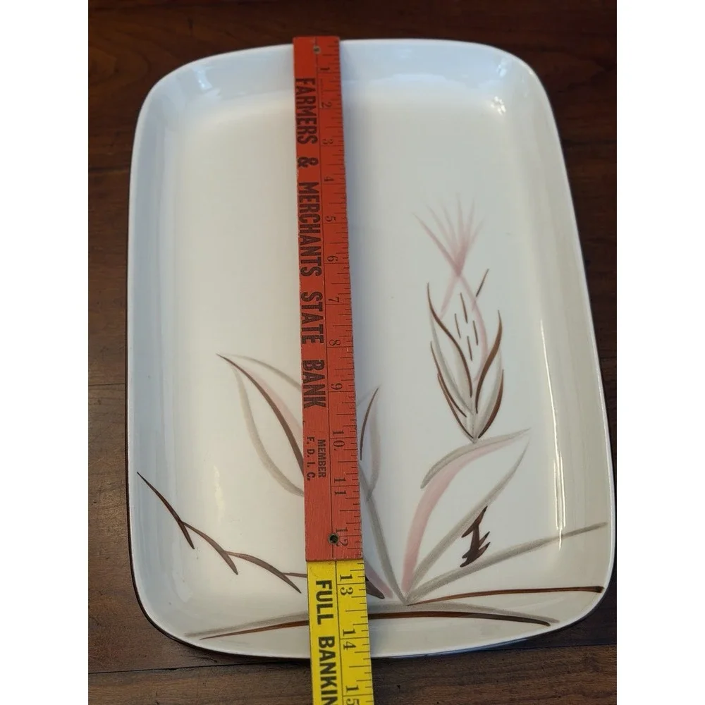 Vintage Winfield China Dragon Flower Rectangular Platter 14.25